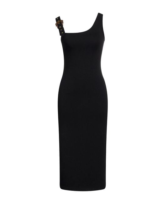Versace Jeans Couture Black Midi Dress Viscose, Polyamide, Elastane