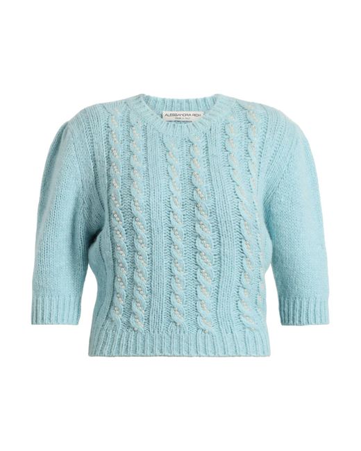 Alessandra Rich Blue Sweater Alpaca Wool, Polyamide, Wool, Elastane