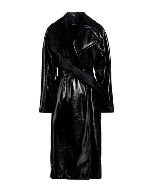 Barbara Bui Black Overcoat & Trench Coat Polyester, Polyurethane