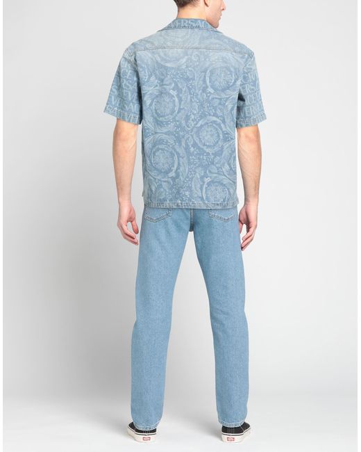 Chemise en jean Versace pour homme en coloris Blue