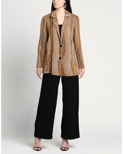 Nenette Brown Camel Blazer Wool, Acrylic