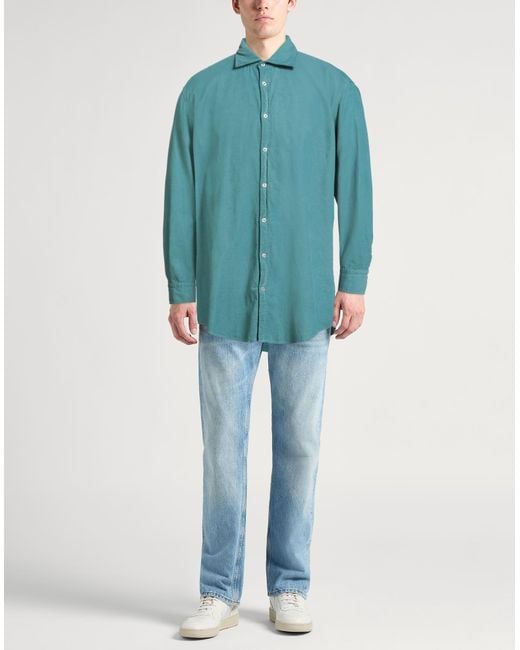 Massimo Alba Blue Shirt Cotton for men