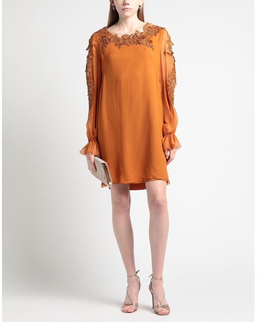 Alberta Ferretti Orange Mini Dress