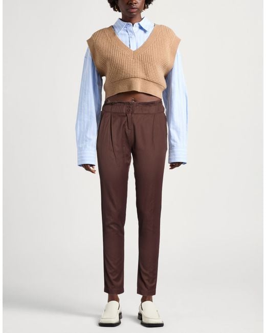 Suoli Brown Pants Viscose, Cotton