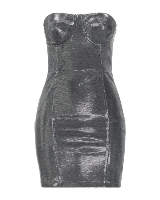SIMONA CORSELLINI Gray Edizione Limitata Mini Dress Polyester, Elastane