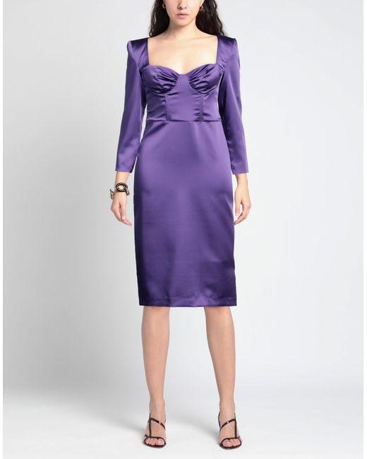Soallure Purple Midi Dress