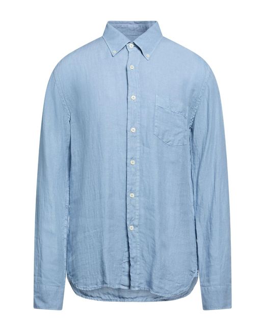 120% Lino Blue Shirt Linen for men