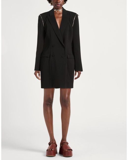 Patrizia Pepe Black Mini Dress Polyester, Elastane