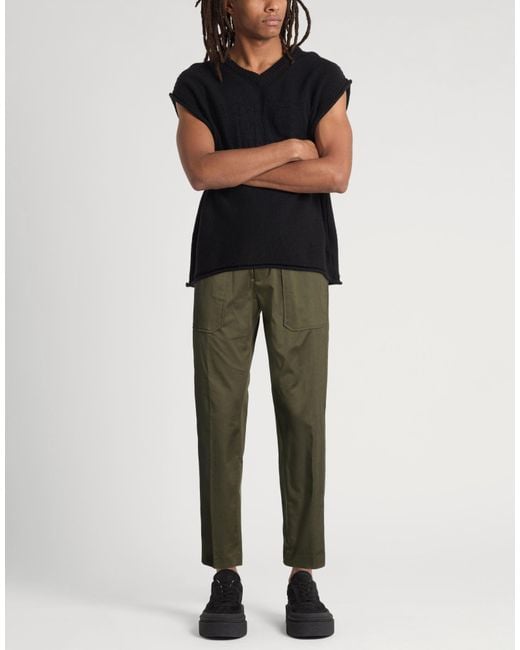 Michael Coal Green Dark Pants Cotton, Elastane for men