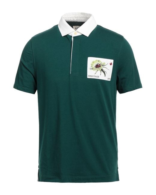 Heritage Cotton Polo Shirt in Dark Green (Green) for Men Lyst