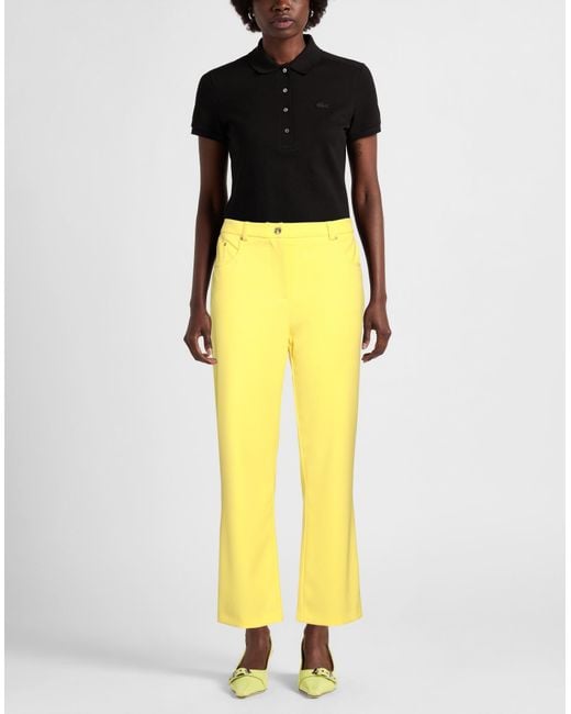 Boutique Moschino Yellow Pants Polyester, Elastane
