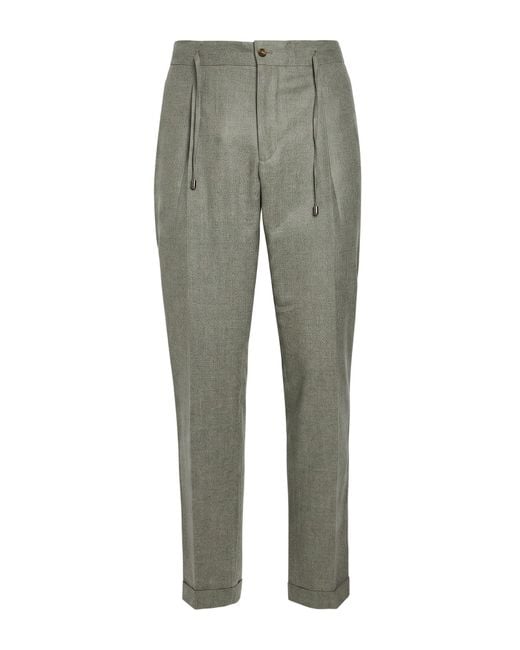 Luigi Borrelli Napoli Gray Pants Virgin Wool for men