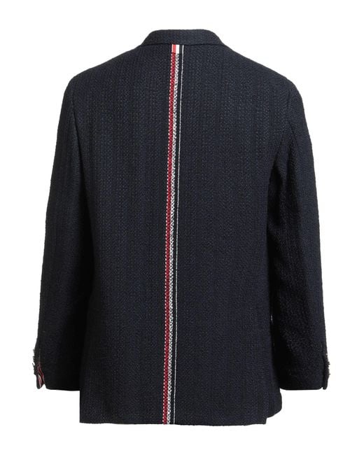 Thom Browne Blue Blazer Cotton, Polyester, Polyamide, Wool, Textile Fibers for men