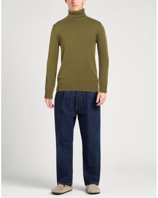 Alpha Studio Green Turtleneck Merino Wool for men