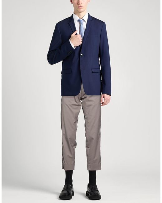 BE ABLE Gray Khaki Pants Wool, Polyester, Elastane for men