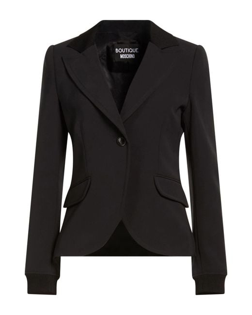 Moschino Black Blazer Polyester, Elastane