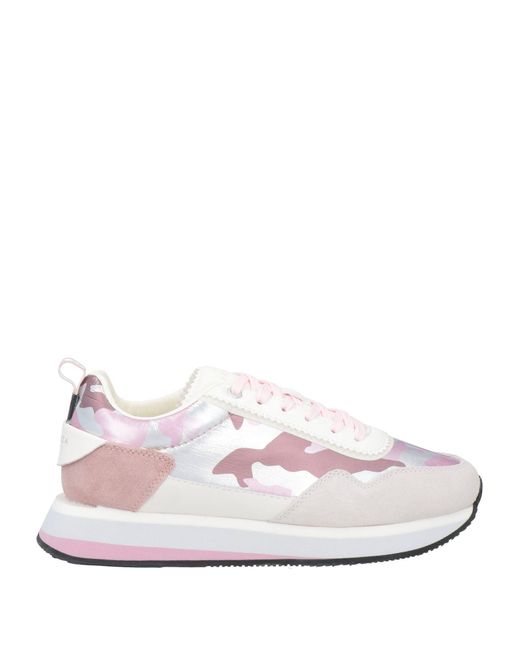 Apepazza White Sneakers Textile Fibers, Leather