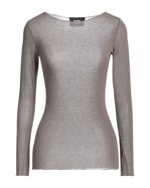 Alpha Studio Gray T-Shirt Viscose, Polyamide, Cashmere, Elastane