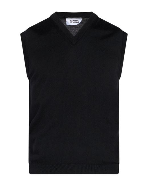 Pullover Alpha Studio pour homme en coloris Black
