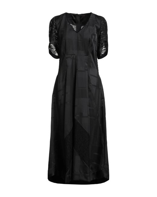 High Black Midi Dress Polyester, Nylon, Elastane