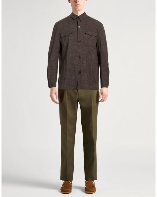 Tombolini Brown Chocolate Jacket Wool, Silk, Linen, Elastane for men