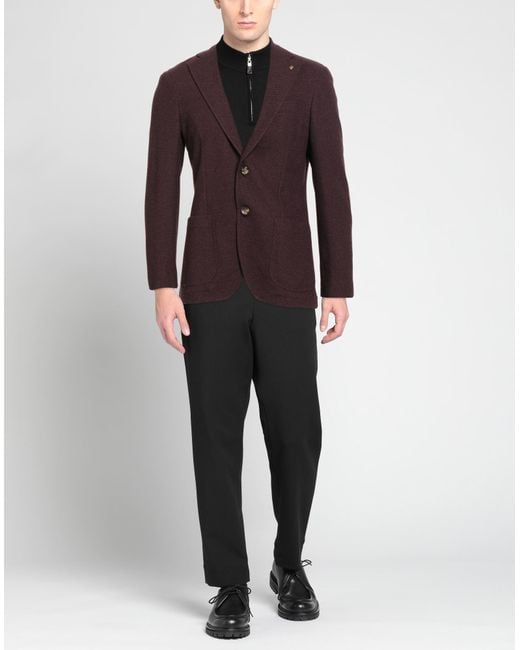Sartoria Latorre Brown Blazer Cotton, Wool for men