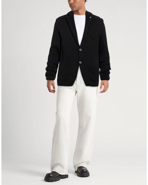 Officina 36 Black Blazer Acrylic, Wool for men