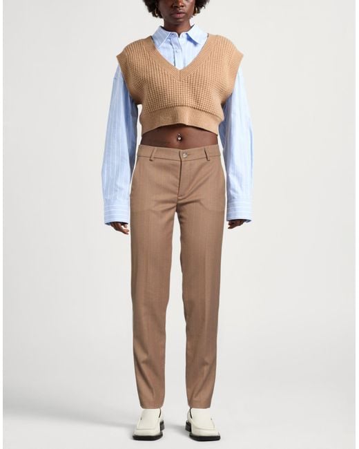 Manila Grace Natural Pants Polyester, Viscose, Elastane