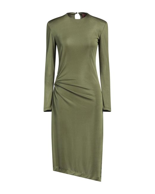LA SEMAINE Paris Green Midi Dress Polyester, Elastane