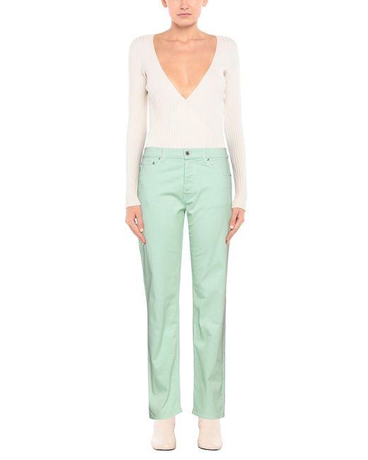 MSGM Green Denim Trousers
