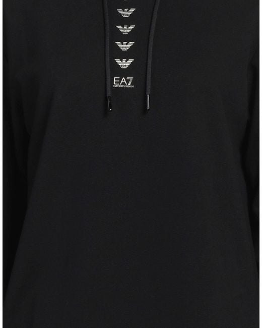 EA7 Black Sweatshirt Cotton, Elastane