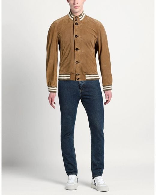 KIRED Brown Jacket Lambskin for men