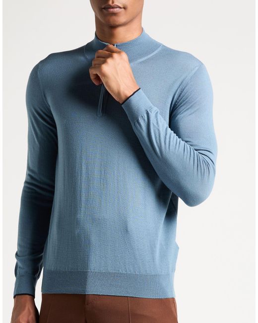 Moorer Blue Turtleneck Virgin Wool for men