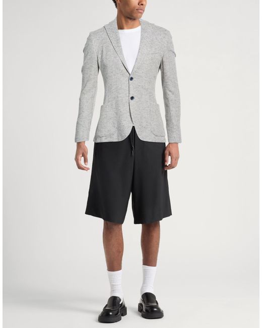 Barbati Gray Blazer Cotton, Viscose, Polyester, Linen, Elastane for men