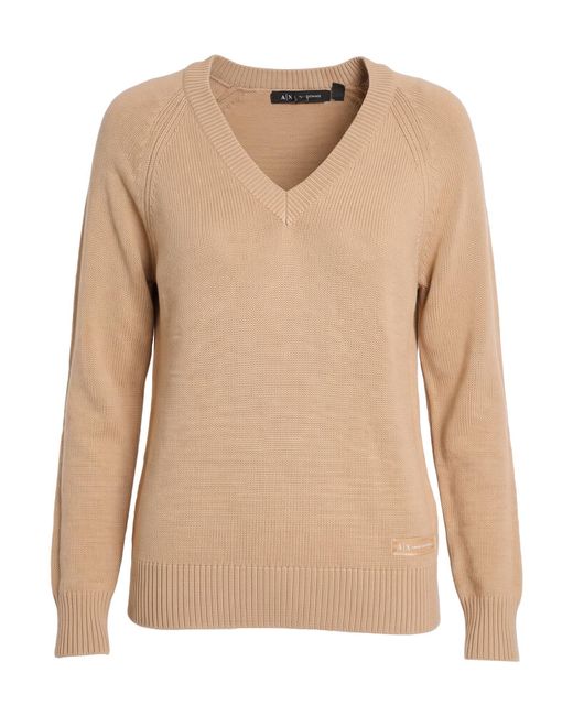 ARMANI EXCHANGE Natural Camel Sweater Virgin Wool, Acrylic, Cotton