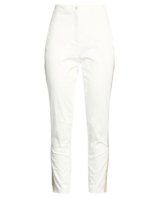 Moorer White Pants Cotton, Elastane