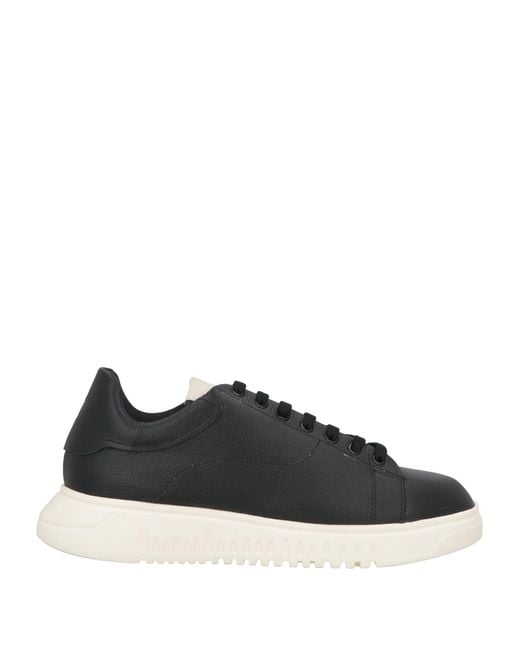 Emporio Armani Black Sneakers Calfskin for men