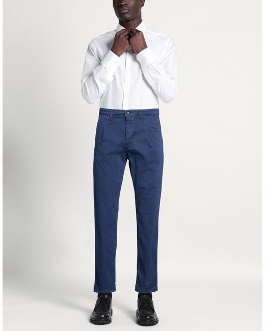 Squad² Blue Pants Cotton, Elastane for men