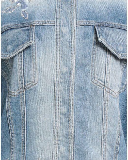 Blumarine Blue Denim Outerwear Cotton, Elastane