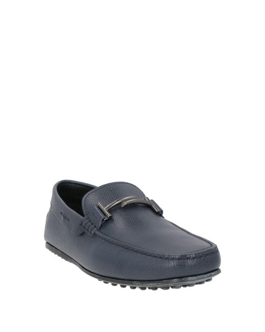 Tod's Blue Slate Loafers Leather for men
