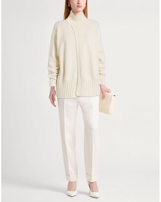 Liviana Conti White Turtleneck Polyamide, Cashmere