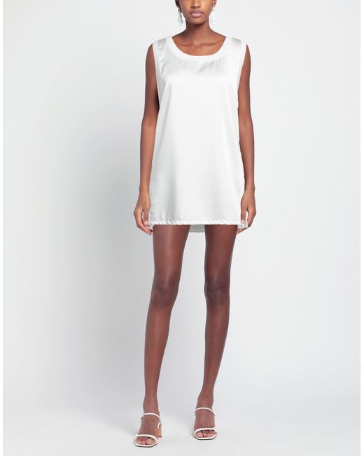 DISCLAIMER White Mini Dress Polyester, Elastane