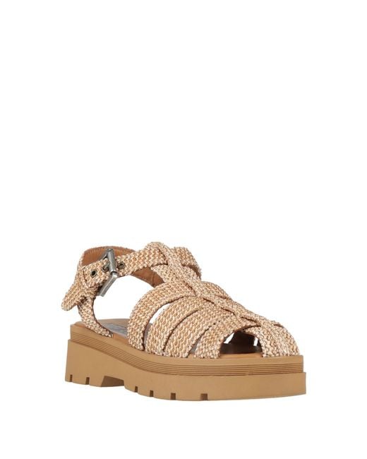 Bibi Lou Natural Camel Sandals Leather, Textile Fibers