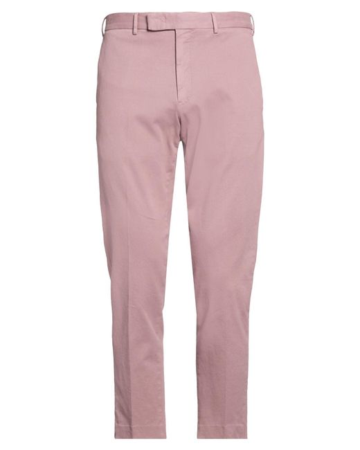 PT Torino Pink Antique Rose Pants Cotton, Cashmere, Elastane for men