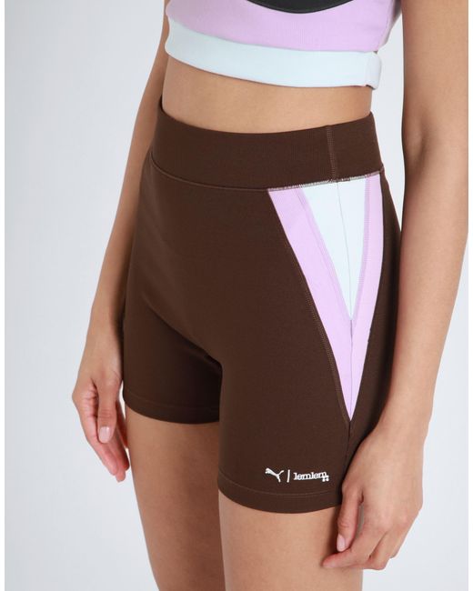 PUMA x LEMLEM Purple Lemlem Bike Short Shorts & Bermuda Shorts Polyester, Elastane