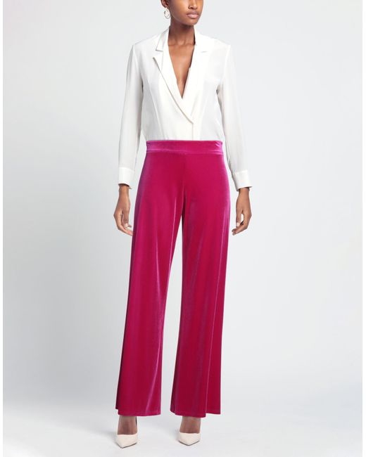 PIA B. CONCEPT Red Pants Polyester, Elastane