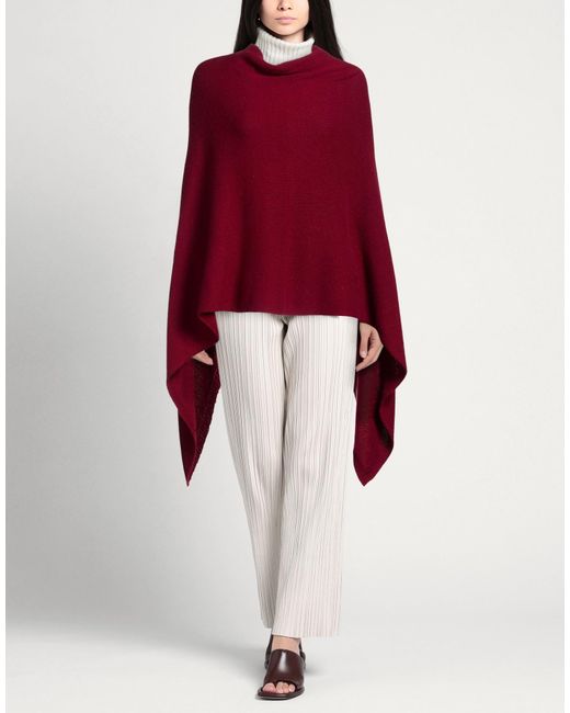 N.O.W. ANDREA ROSATI CASHMERE Red Burgundy Cape Cashmere