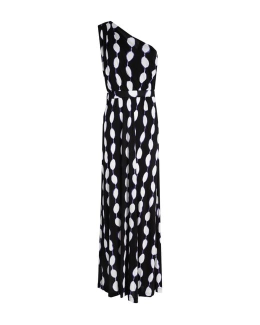 Diane von Furstenberg Black Asymmetric Kiera Maxi Dress