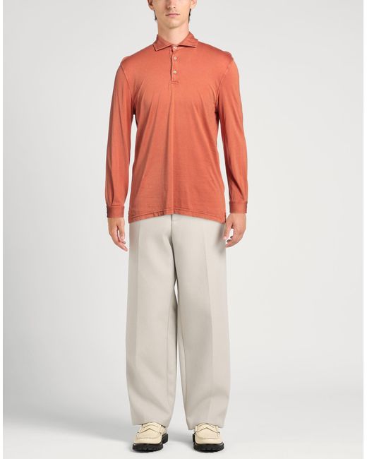 Fedeli Orange Polo Shirt for men