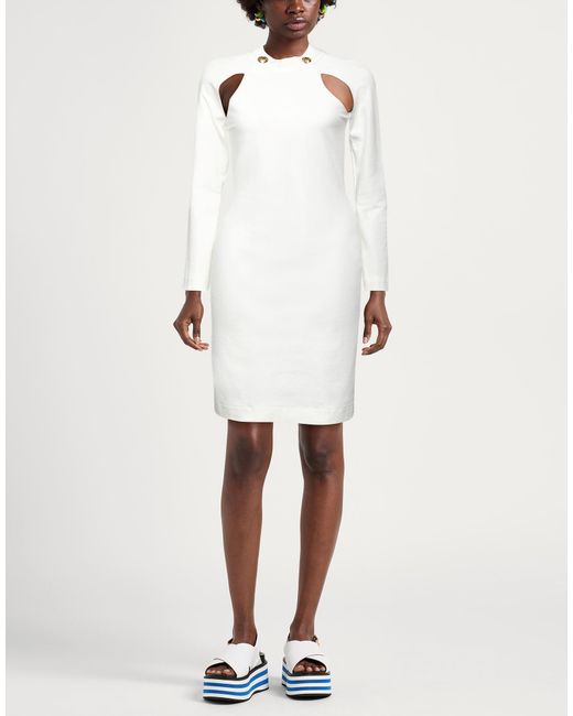 Gaelle Paris White Mini Dress Viscose, Polyamide, Elastane, Polyester